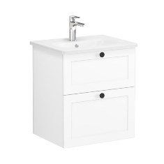 Vitra Root Classic 68841 Lavabo Dolabı, İki Çekmeceli, 60 Cm, Mat Beyaz, Yuvarlak Lavabolu